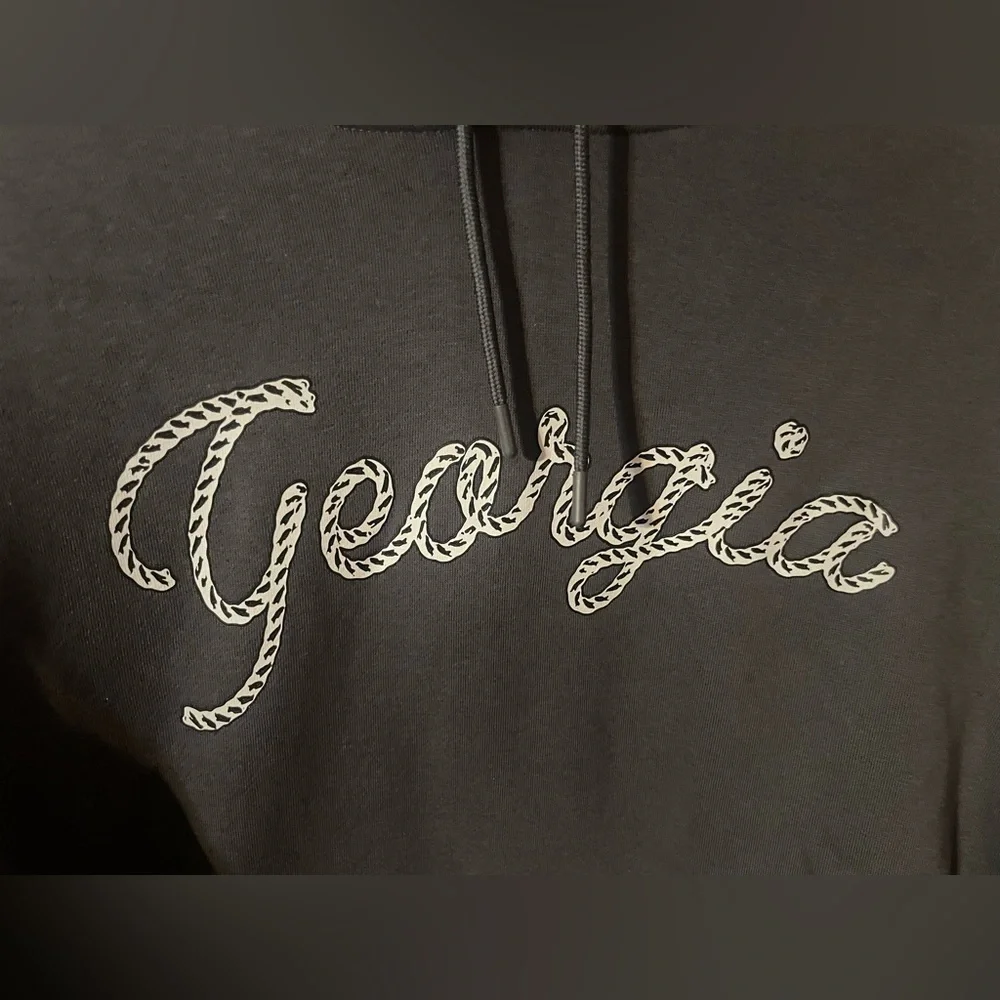 NWT Home Free‎ Georgia Script Hoodie Charcoal Gray Men’s Medium Relaxed Fit